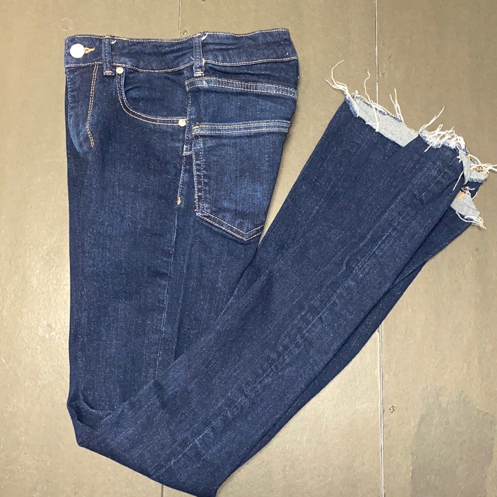 Zara Size 0 Skinny Blue Denim Ankle Cropped Jeans